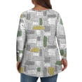 thumbnail image 5 of TQWQT Plus Size Tops for Women Dressy Fall V Neck Tshirts Color Block T-Shirt Long Sleeve Shirts Loose Casual Trendy Tunics Green L, 5 of 5