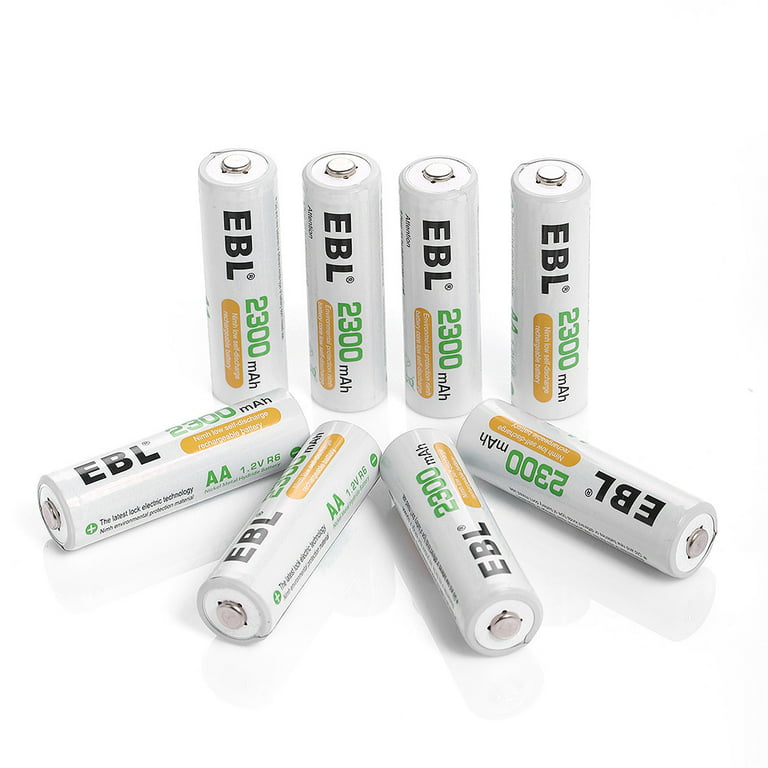 EBL 8-Pack 2300mAh AA Battery Ni-MH Rechargeable Batteries