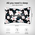thumbnail image 4 of Bingfone Lilies Flowers Satin Pillowcase for Hair - Standard Size with Zipper Silky & Soft Pillow Covers,20x30 Inches, 4 of 6
