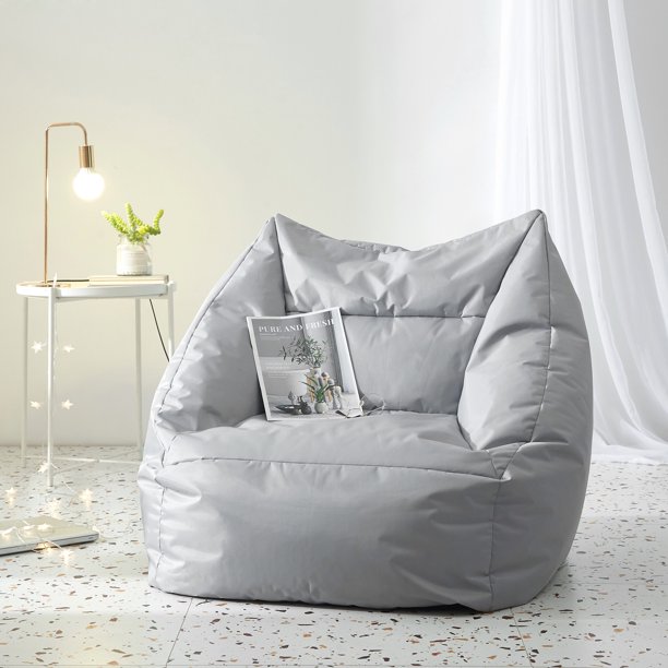 Urban Shop Structured Bean Chair, Gray Canvas