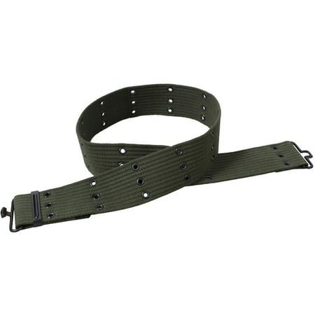 Olive Drab - Army Style Pistol Belt with Metal Buckle 42 in. - Cotton (Top 10 Best Handguns In The World)