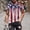 Shirts-A011White, variant on Gamivast Patriotic American Flag for Men T Shirt Vintage Vertical Painted Graphic Short Sleeve Crewneck Casual Fit Summer Independence Day Holiday Shirts Tops Tees