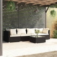 thumbnail image 1 of vidaXL 5 Piece Garden Lounge Set with Cushions Poly Rattan Black, 1 of 5