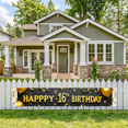 thumbnail image 4 of Black Background Happy 16 Birthday Banner with Gold Balloons Snowflakes and Ribbons Party Decoration Supplies Backdrop for 16th Birthday Party Photography Props Celebrations Decorations, 4 of 7
