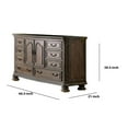 thumbnail image 4 of Benzara BM203242 8 Drawers Wooden Dresser with Cabinet & Carving Details, Brown, 4 of 4