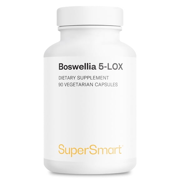 SuperSmart Boswellia 5-LOX 200mg per Day (Patented) - AKBA Supplement - 5-Lox Boswellia Serrata Extract | Non-GMO & Gluten Free - 90 Vegetarian Capsules