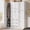 55.1" White, variant on TOKSOM 72" White 4-Door Wardrobe - Large Armoire with 3 Hanging Rods & 3 Drawers, Engineered Wood Storage Cabinet for Bedroom, Gold Handles (19.6"D x 55.1"W)