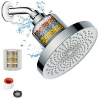 Chrome Shower Head with Replaceable Filter 20 Stage Filtration, Removes Chlorine & Bad Odor