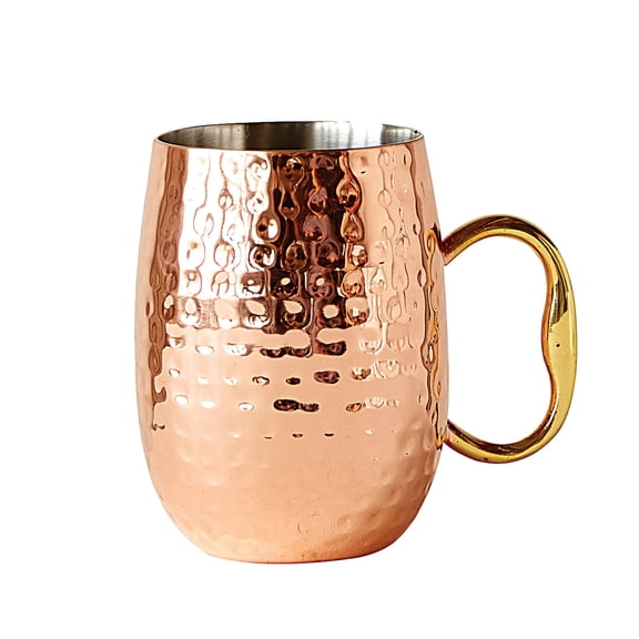 Creative Co-Op Hammered Stainless Steel Mule Mug, Copper Finish