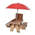 thumbnail image 3 of Comedero para ardillas con paraguas, resistente casa de alimentación para ardillas, comedero para ardillas, mesa de picnic de madera para patio, 3 of 9