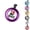 Purple, variant on Black Classic Bike Bell - Lightweight Fun Design, Loud Clear Sound, Fits 20-25mm Handlebars for Scooter & Vintage Bike