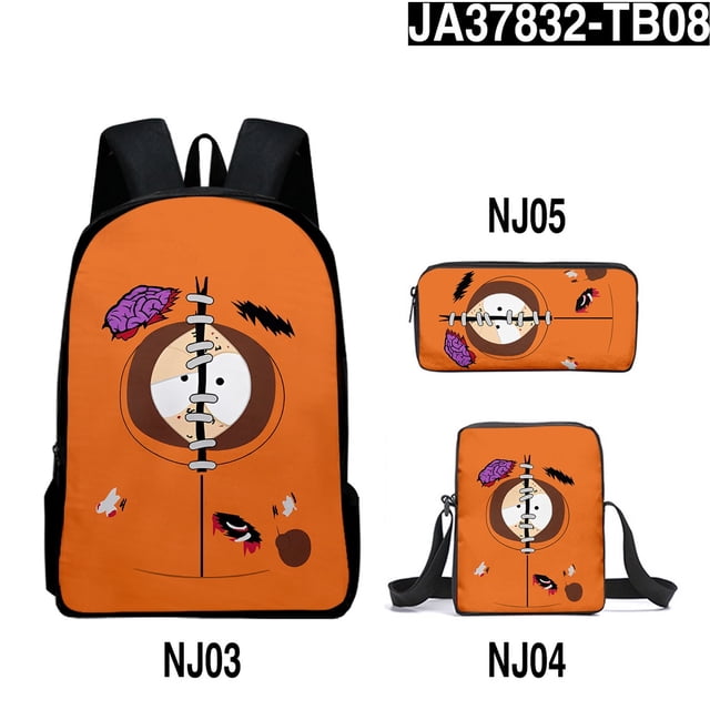 Mochila South Park, estuche de lápiz, bolsa de hombro, juego de tres piezas