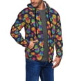 thumbnail image 2 of Goofa Colorful Pineapples1 Pattern Mens Full-zip Hoodie, Zip-up Pullover Hooded Sweatshirt, Kangaroo Pocket Hoodie Ideal for Daily Wear, Travel, and Home-Medium, 2 of 5