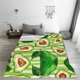 thumbnail image 5 of Fotbe Avocado Green Striped Manta de Franela Acolchonada con Estampado, Súper Suave y Esponjosa, Extra Grande para Sofá, Cama, Uso Todo el Año-80"x60", 5 of 7