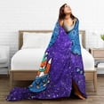 thumbnail image 5 of ZICANCN Anti-Pilling Flannel Bed Throw Blankets Purple Winter Watercolour , Couch Ultra Soft Micro Fleece Sofa Bed Camping Travel Blanket for Adults 80"x60", 5 of 8
