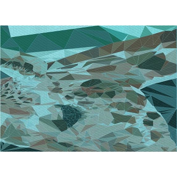 Ahgly Company Indoor Rectangle Patterned Deep-Sea Green Area Rugs, 6' x 9'