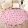 thumbnail image 4 of Pink Ribbon Pattern Round Blanket,Comfortable Soft Flannel Throw Blanket,All Season,Warm Lightweight Blankets for Sofa Bed Couch Living Room Chair 47"x47", 4 of 5