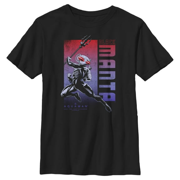 Boy's Aquaman and the Lost Kingdom Black Manta Portrait Graphic Tee Black Medium