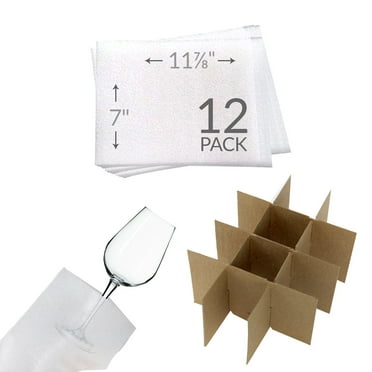 uBoxes Glass Cell Divider Box Compartments & Foam Pouches for Glasses