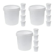 15Pcs Plastic Pail with Lid, Grade Storage Bucket Portable Cleaning Bucket Heavy Duty Water Container 1L