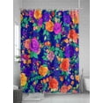 thumbnail image 5 of Shower Curtains Orange Red Flowers Bath Curtain Vintage Floral Waterproof Bathroom Shower Curtain Set with Hooks Decoration 36 x 72 Inches, 5 of 7