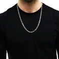 thumbnail image 4 of Genuine Solid Sterling Silver 6MM Figaro Link .925 ITProLux Necklace Chains 16" - 30", Silver Necklace for Men & Women, Made In Italy, Capital Jewelry, 4 of 5