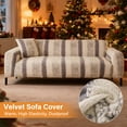thumbnail image 4 of Eurhowing 1/2/3/4 Seater Sofa Cover, Fuzzy Plush Stretch Couch Slipcover, Non-Slip Shaggy Fleece Furniture Saver Protector for Living Room, Gray, 4 of 8
