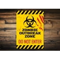 thumbnail image 1 of Zombie Do Not Enter Novelty Sign, Metal Wall Decor - 10x14 inches, 1 of 4