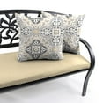 thumbnail image 4 of Jordan Manufacturing 16" x 16" Rave Grey Quatrefoil Square Outdoor Throw Pillow (2 Pack), 4 of 11