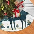 thumbnail image 3 of Christmas Tree Skirt 30" Merry Christmas Deer Holiday Decor (6) Xmas Tree Skirts Mat for New Year Holiday Christmas Party Decorations, 3 of 5
