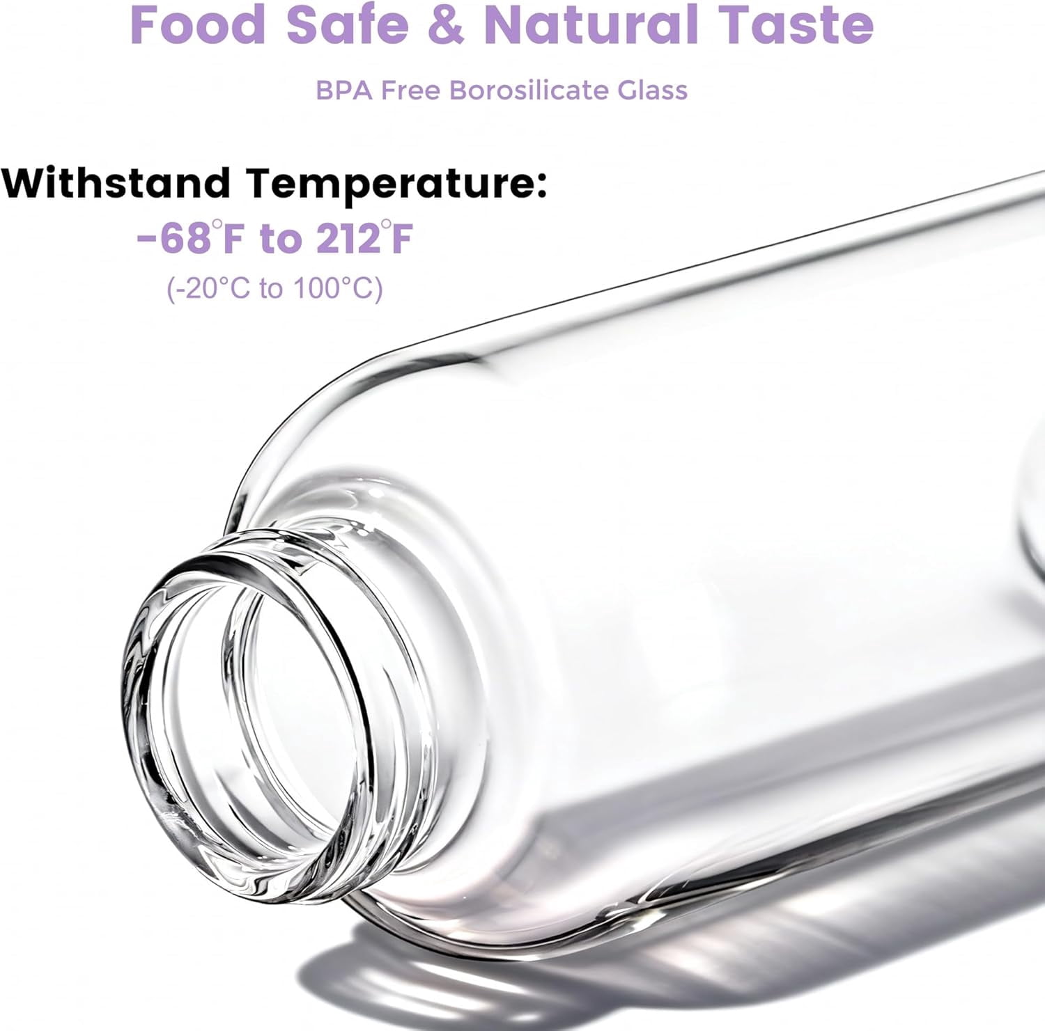 Glass Juice Bottles with Lids and Silicone Sleeves 18 oz, 4-Pack Reusable Clear Glass Water Bottles with Stainless Steel Airtight Cap for Juicing, Refrigerator, BPA Free Leak-Proof Drinking Jar