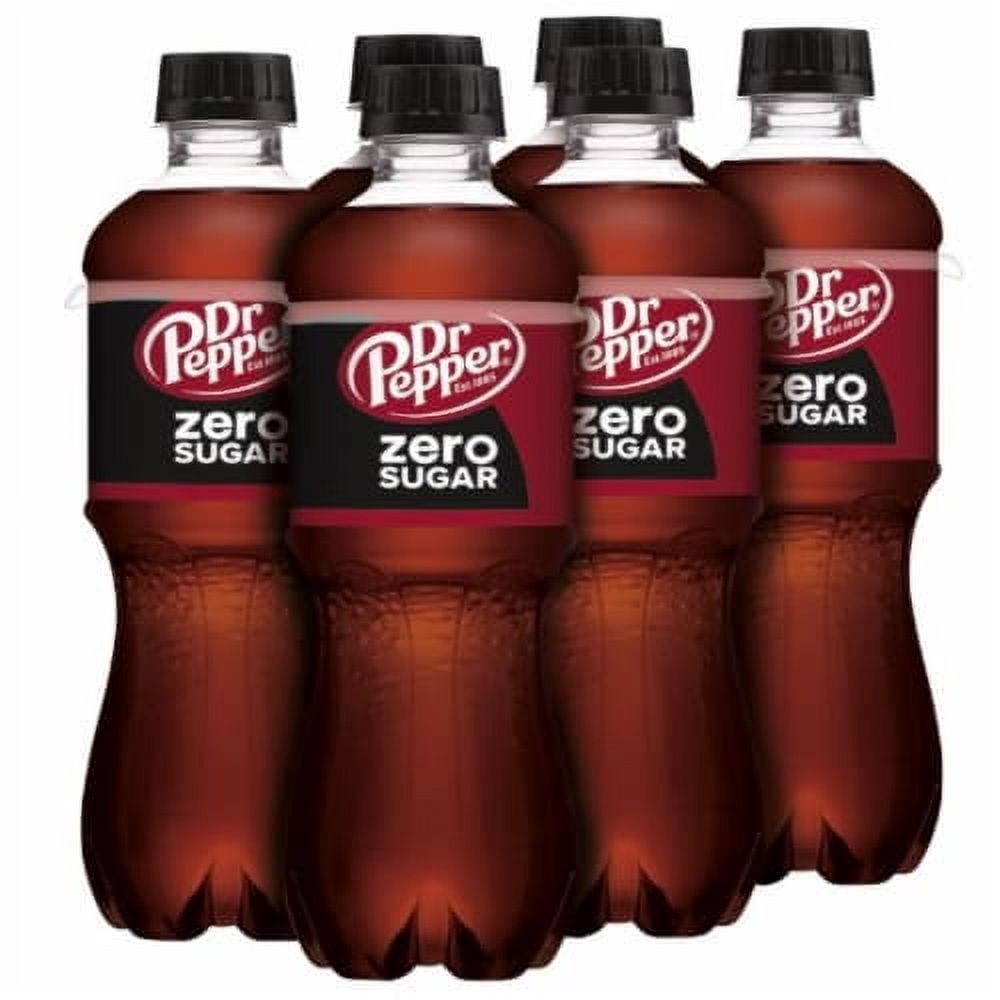 Pack of 2 - Dr Pepper Zero Sugar Soda Bottles 6 pk / 16.9 fl oz