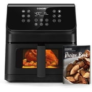 COSORI Clear Blaze Air Fryer, 6.5 Quart Large Compact Air fryer with Visible Window, 12 One-Touch Custom Functions, CAF-P652-KUS, Black