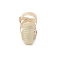 thumbnail image 2 of BLISSFUL STEP Women's Shoes Crisscross Ankle Strap Espadrille Wedge Sandals Beige 10, 2 of 8