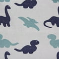 thumbnail image 4 of Howarmer Canvas Laundry Basket with Handles, Black & Green Dinosaurs, 4 of 8