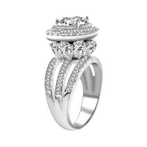 Uloveido Charm Jewelery Wedding Band Engagement CZ Crystal Cocktail Ring for Women Suqare Created Emerald RJ213 (Size 7)