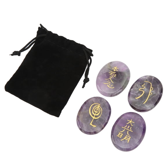 Reiki Symbols Stones Ornament,4Pcs Reiki Symbols Stones Reiki Symbols Stones Engraved Reiki Stones Enhanced Durability