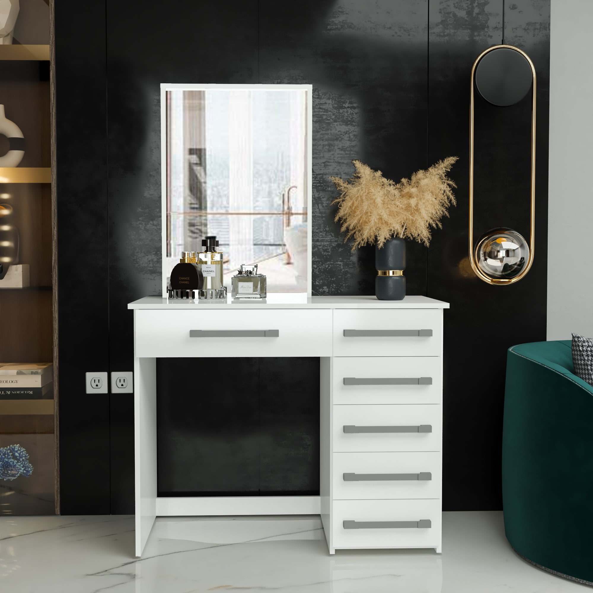 Boahaus Sofia Modern Vanity Table With, Boahaus Vanity Dressing Table With Mirror