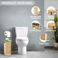 thumbnail image 3 of Freestanding Wicker Toilet Paper Holder with Lid, 3 Rolls of Toilet Tissue Storage, Rattan Handmade Woven Toilet Paper Roll Holder Stand, Decorative Boho Bathroom Farmhouse Toilet Paper Holder, 3 of 7