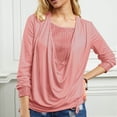 thumbnail image 2 of Timegard Plus Size Tops for Women Drawstring Ruched Long Sleeve Sequin Top Fall Dressy Casual Comfy, 2 of 8