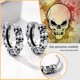 thumbnail image 5 of Pendiente de hombre con colgante de calavera/calavera criolla de acero/chapado en oro/joyería de color negro estilo punk, 5 of 5