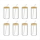 thumbnail image 1 of Juego de 8 Vasos de Cristal con Forma de Tarro, Tapa y Pajita. un Regalo Elegante para Amigos y Familiares., 1 of 4