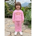 thumbnail image 4 of Miaouyo Toddler Baby Girl Sweat Outfit Embroidered Long Sleeve Tops Wide Leg Pants, 4 of 9