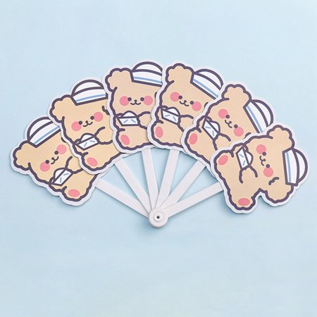 

Riapawel Cartoon Bear Small Folding Hand Fan Children Student Portable Folding Fan Portable Kids Girl Gift Summer Cooling Gift