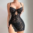 thumbnail image 2 of JSGEK Women Corset Style Cutout High Slit Bodysuit Adjustable Straps Lingerie for Romantic Date Night Black L, 2 of 6