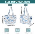 thumbnail image 3 of Quilted Tote Bag Large Capacity Multi-Compartment Handbag Lightweight Structured Shoulder Bag Versatile Casual Bag Soft Blue Baseball Gear Pattern, 3 of 7