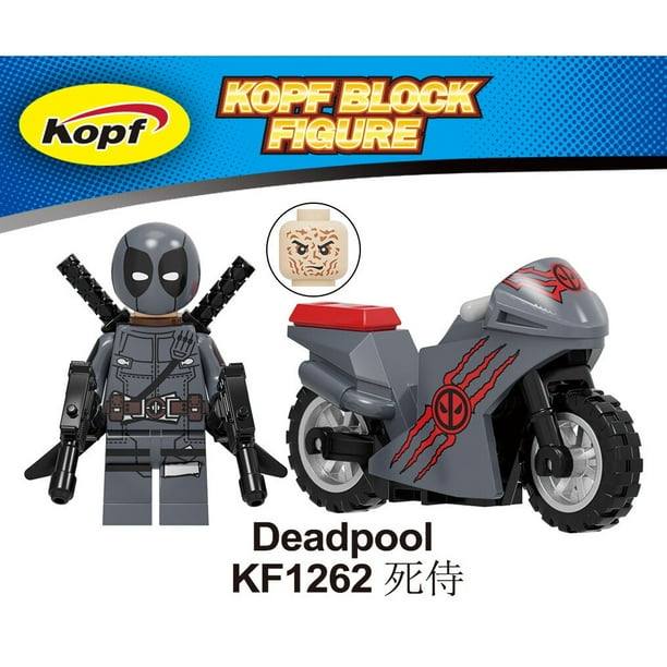 Figuras Lego Minifiguras De Bloques De Construcción Deadpool SpiderMan Ghost Rider Moto