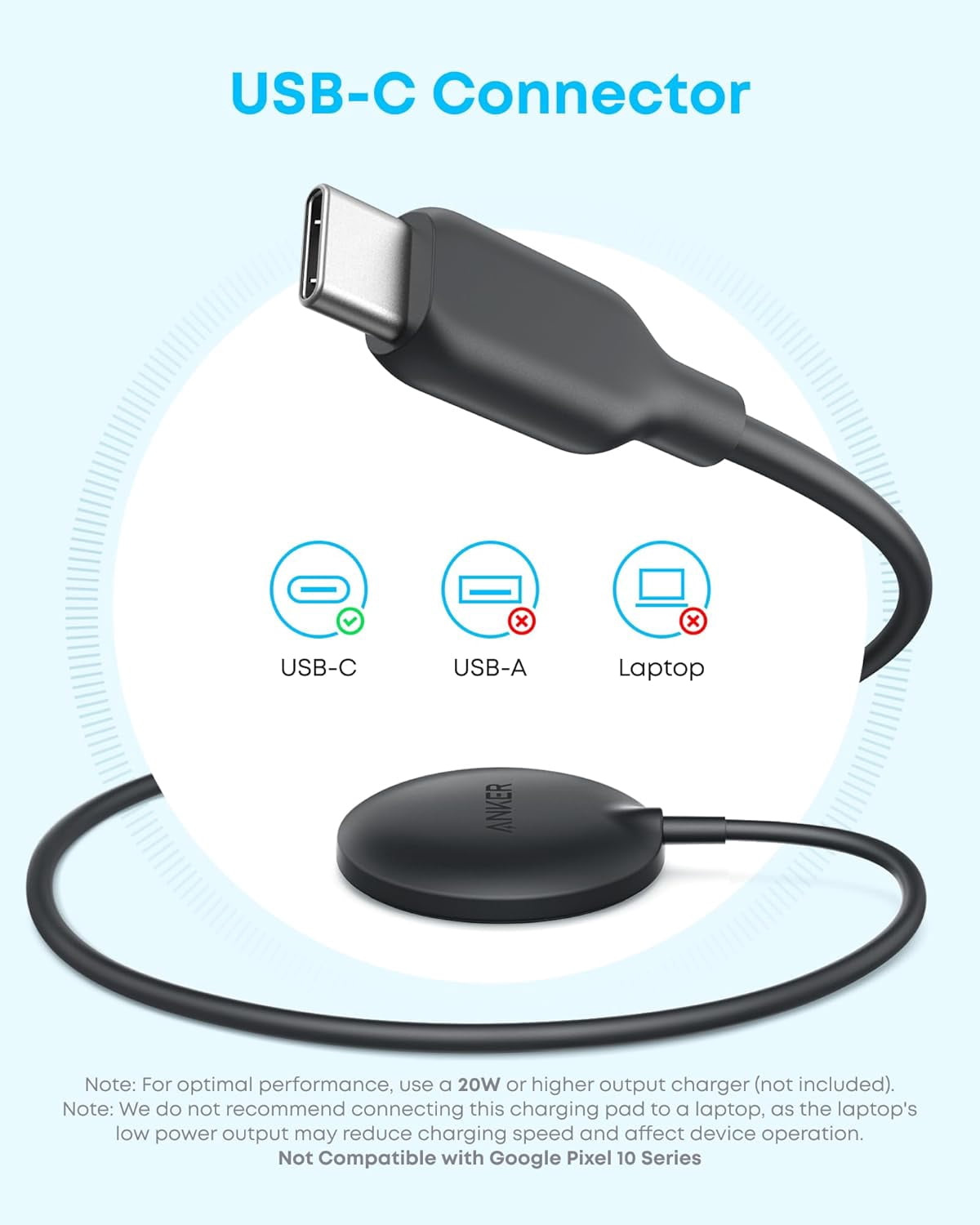 Anker Zolo Magnetic Wireless Charger, Qi2 Certified 15W MagSafe-Compatible Wireless Charging Pad