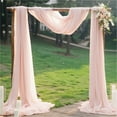 thumbnail image 4 of Voile Window Scarf for Decoration, Multifunction Sheer Curtain for Event Wedding Canopy Bed, Machine Washable Polyester Cotton Blend Watermelon Red, 4 of 4