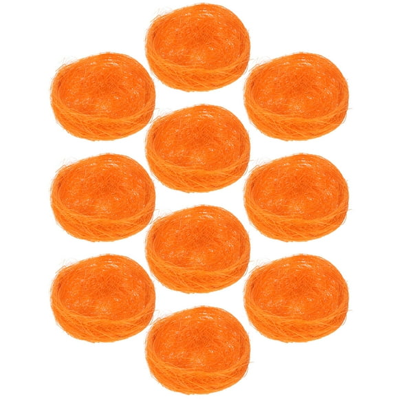 unbranded 10Pcs Authentic Orange Hemp Decorative Bird Nests for Homeowners